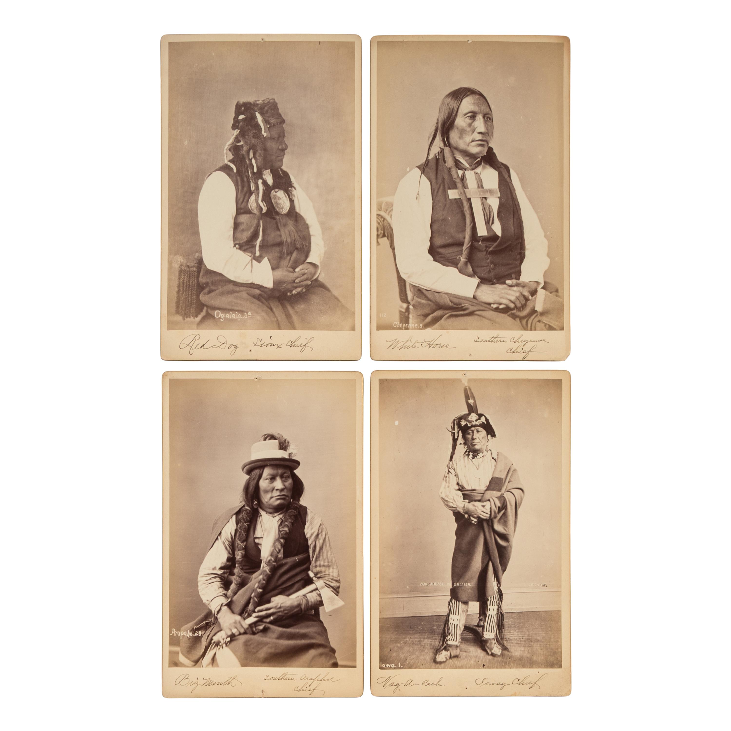 Boudoir Photographs of Ioway, Oglala Sioux, Southern Cheyenne, and Arapaho Chiefs by Shindler, Bell, and Gardner