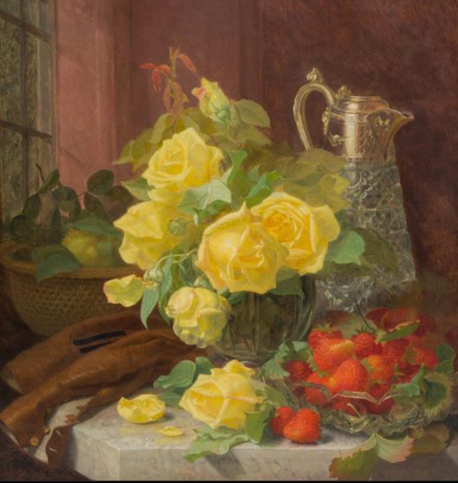 Yellow Roses and Strawberries