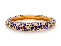 Gold, Enamel and Diamond Bangle Bracelet
