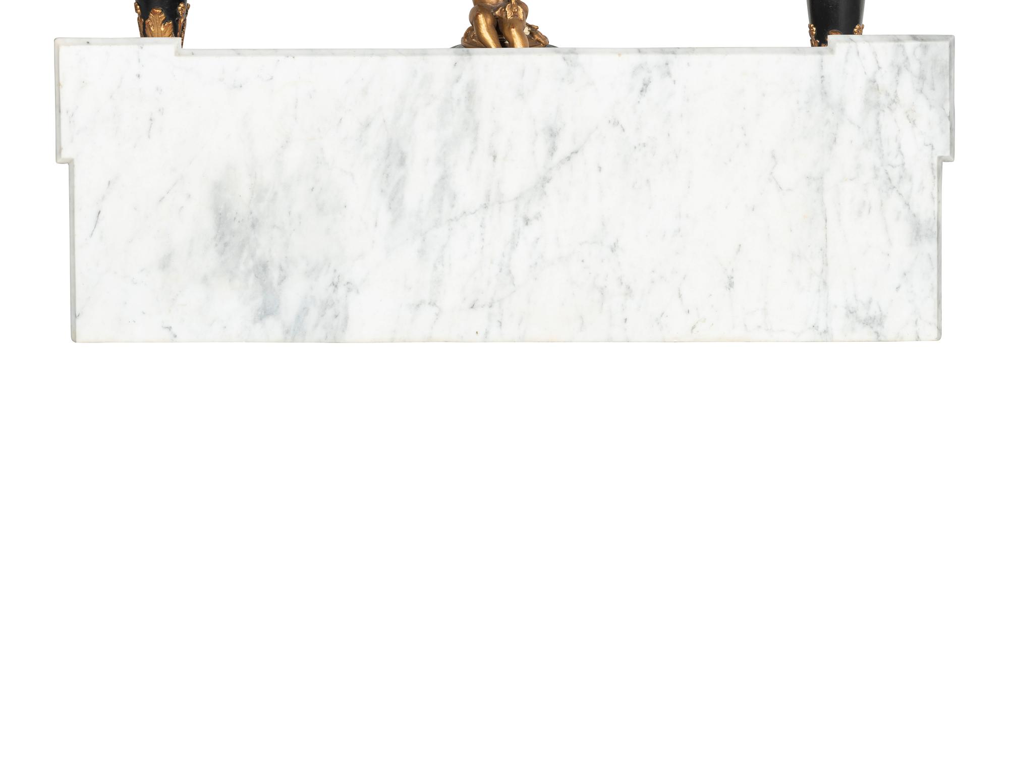 A Louis XVI Style Marble Top Console Table