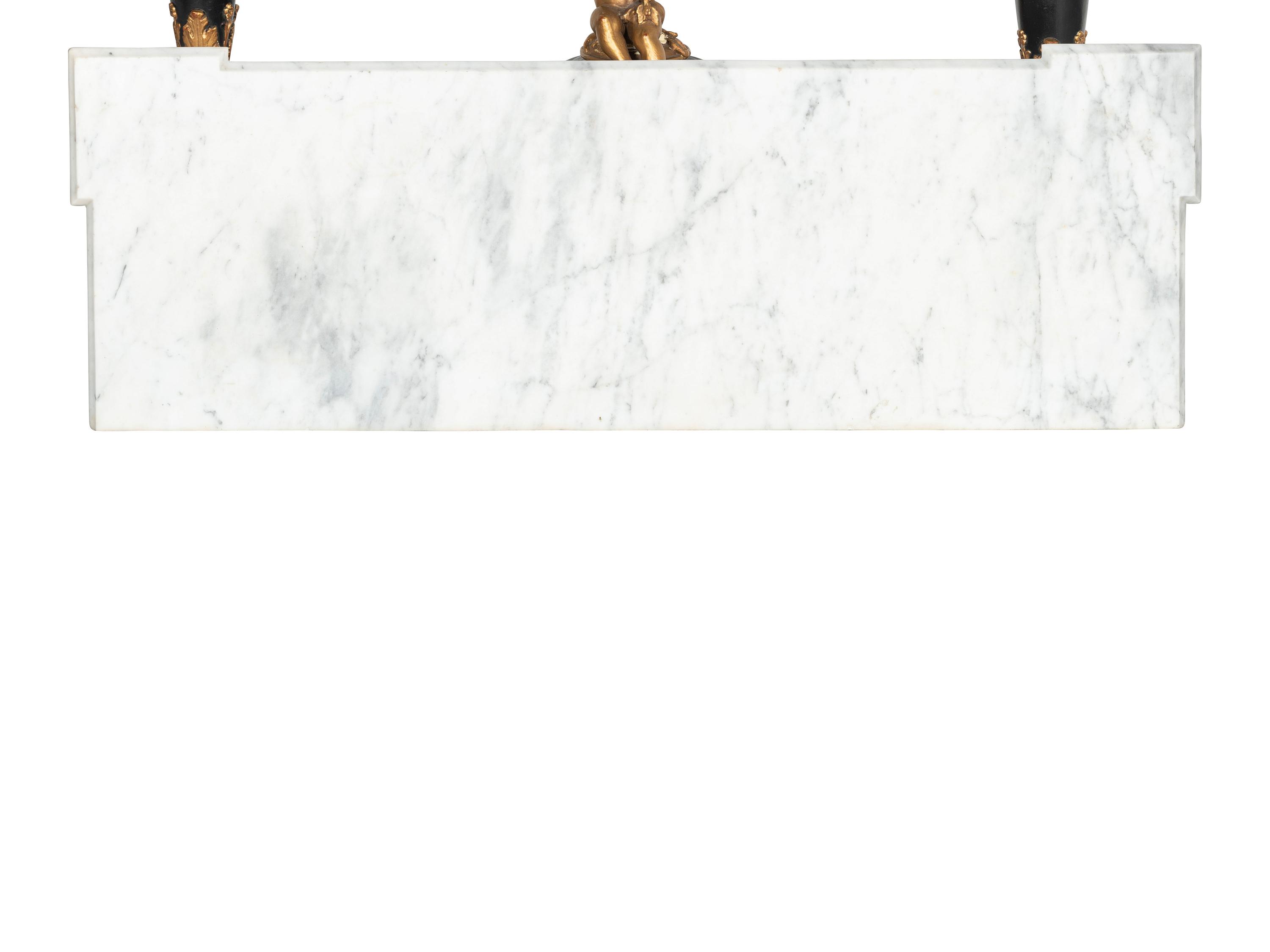 A Louis XVI Style Marble Top Console Table