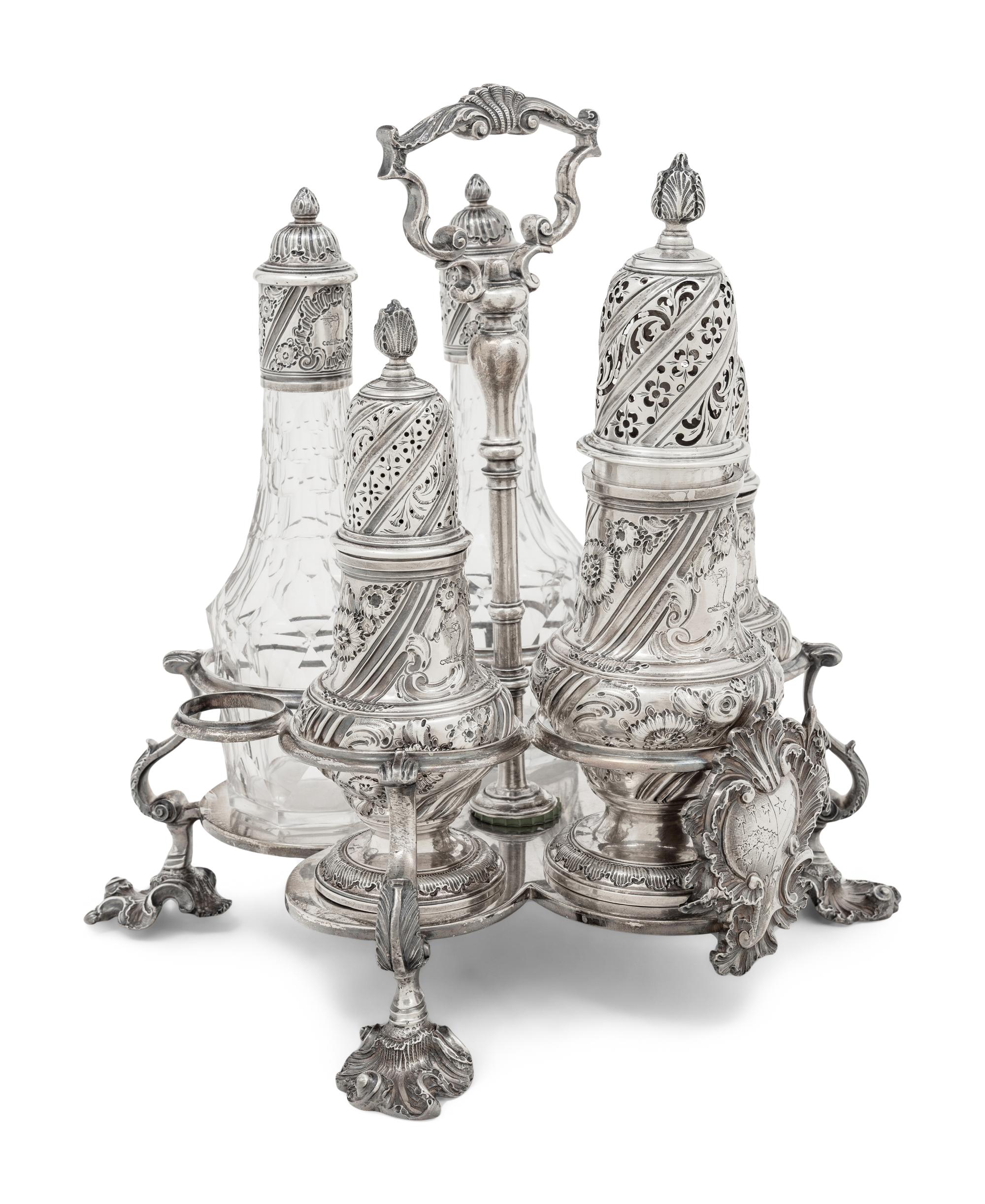 A George II Silver Cruet Stand