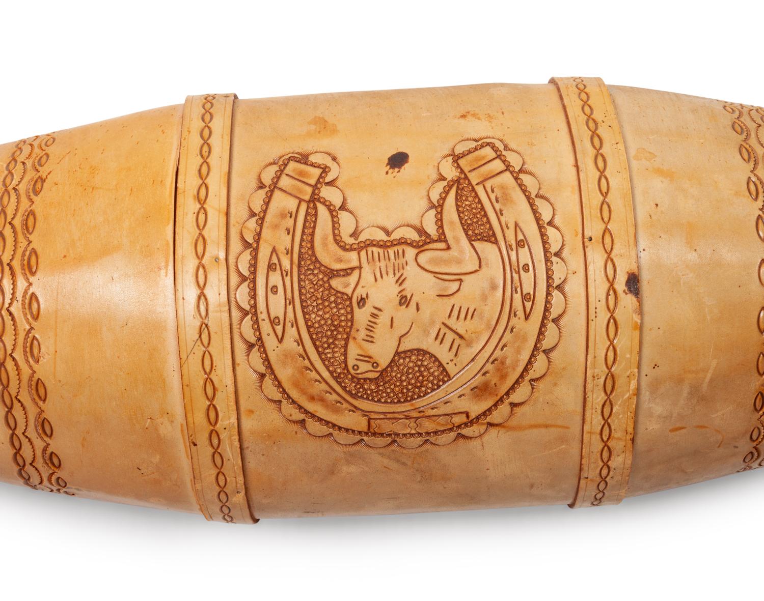 Stamped Leather Longhorn Mount
