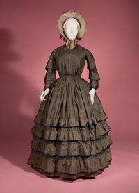 Silk Tiered Day Dress, 1850s