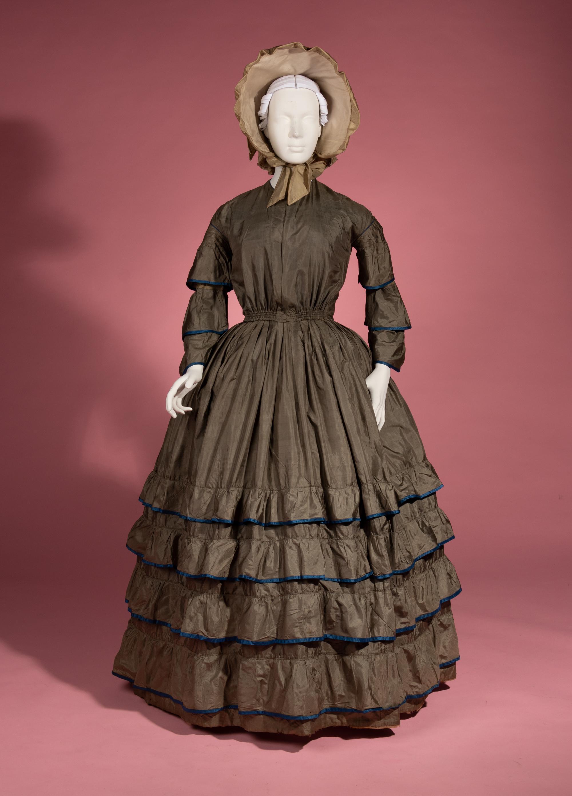 Silk Tiered Day Dress, 1850s