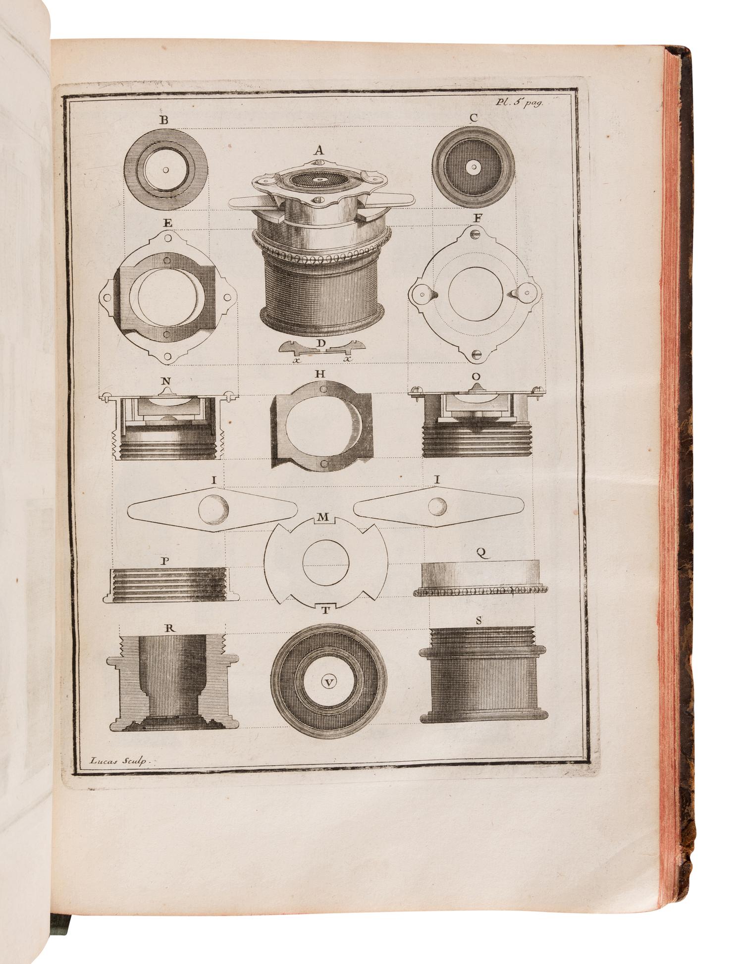 JOBLOT, Louis (1645-1723). Descriptions et usages de plusieurs nouveaux microscopes, tant simples que composez, avec des nouvelles observations faites sur une multitude innombrable d'insectes, & d'autres animaux de diverses especes, qui naissent dans les liqueurs preparees, & dans celles qui ne le sont point . Paris: Jacques Collombat, 1718.