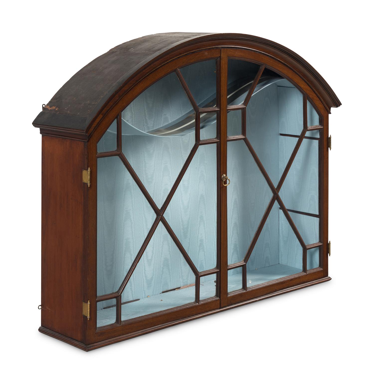 An English Mahogany Hanging Vitrine Cabinet