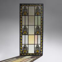 Window with double-sided grille