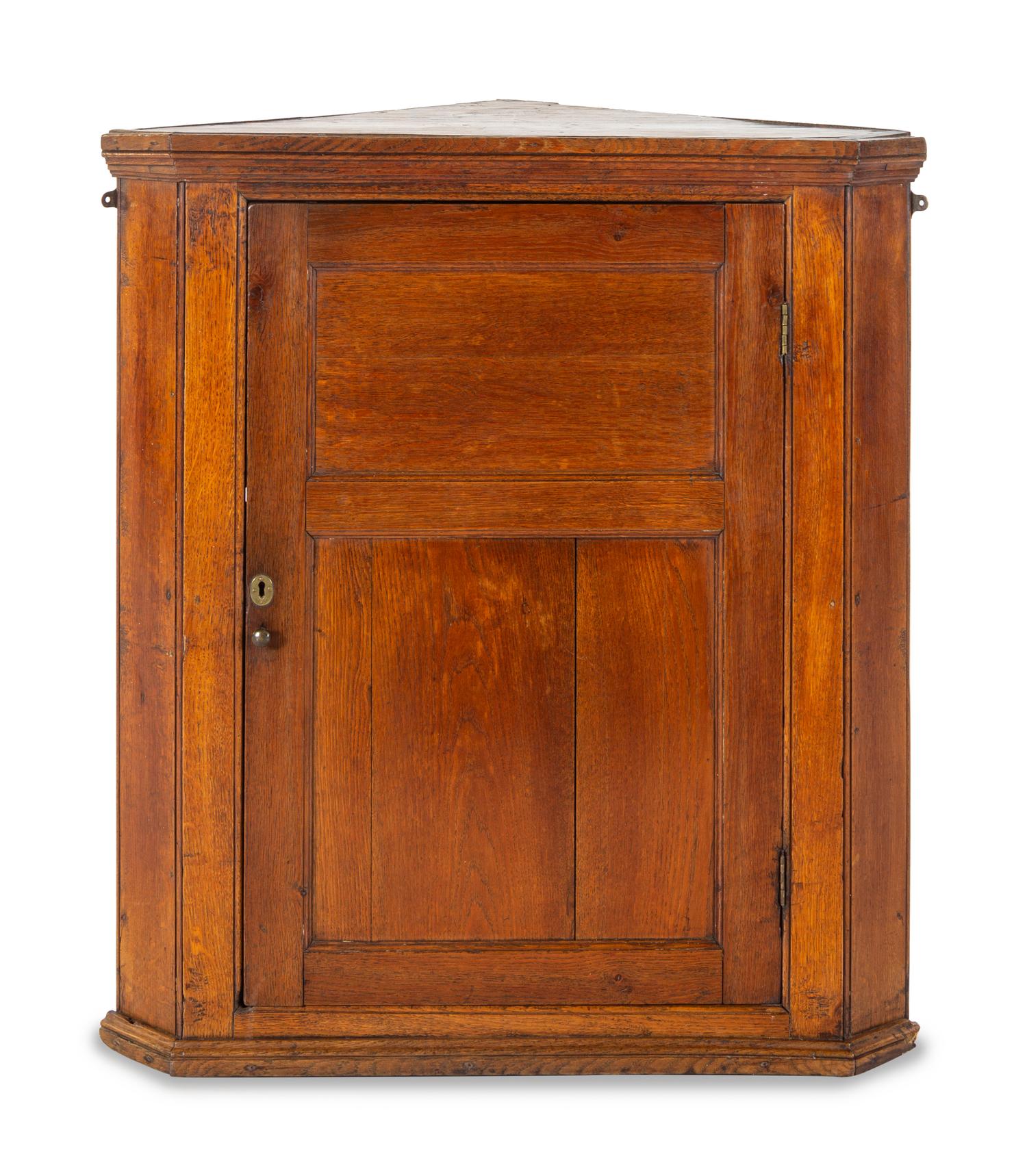 A George III Oak Hanging Corner Cupboard