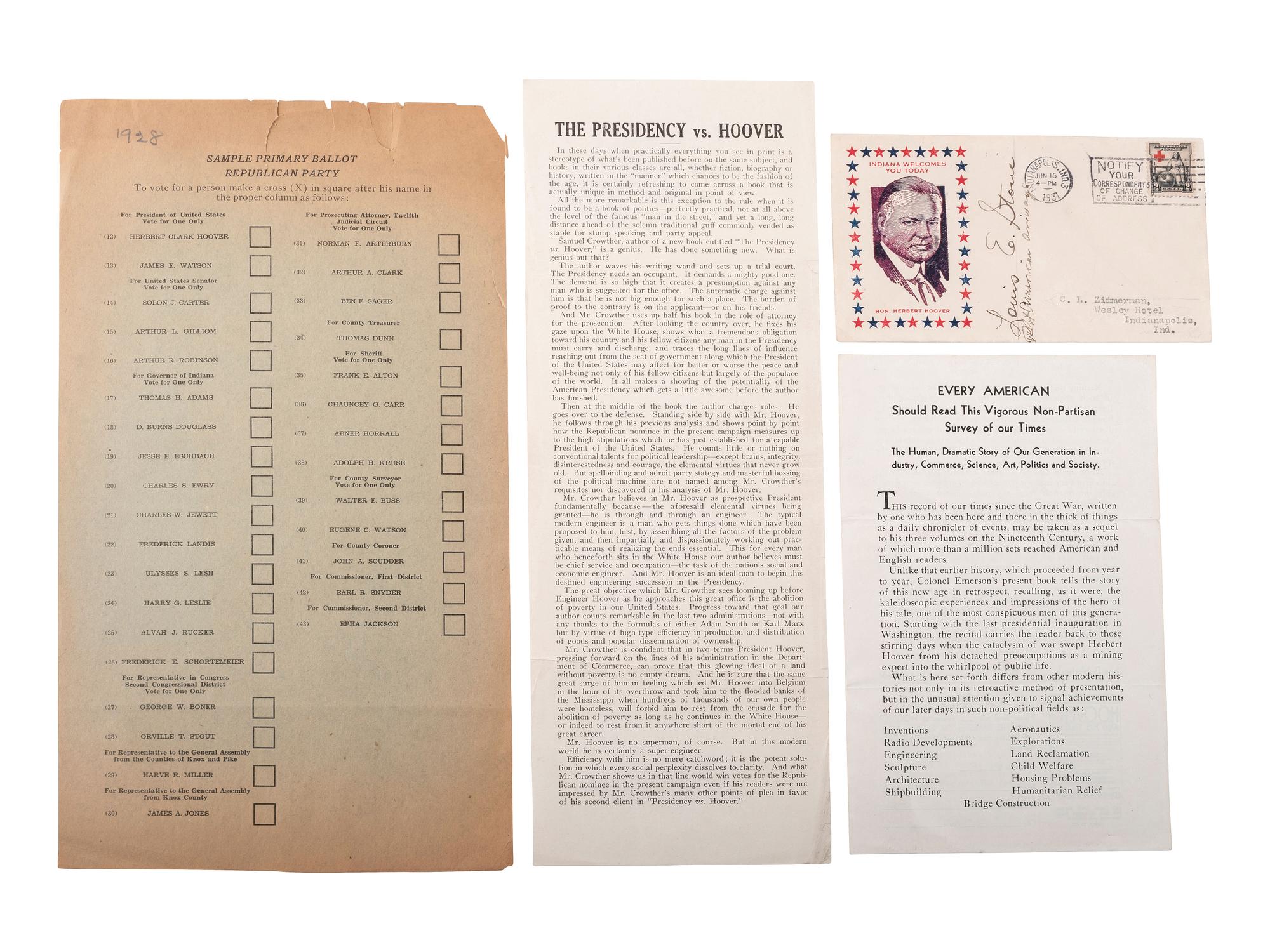 [POLITICS]. A large group of political ephemera from the 1920s-1940s.