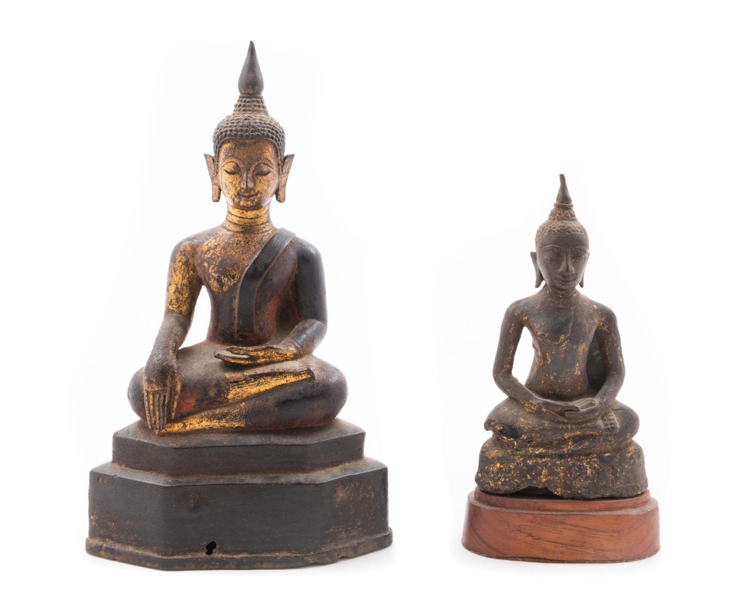 Two Thai Bronze Figures of Buddha