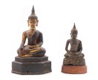 Two Thai Bronze Figures of Buddha