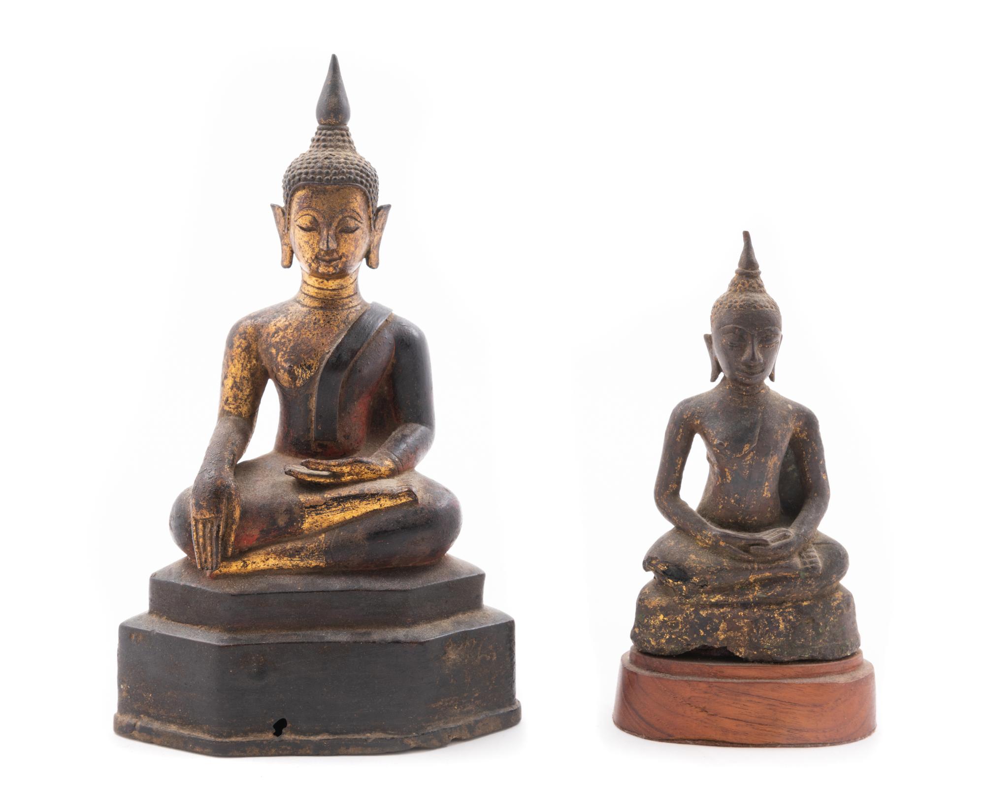 Two Thai Bronze Figures of Buddha