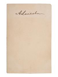 LINCOLN, Abraham (1809-1865). CDV of beardless Lincoln signed on verso "A Lincoln" with original cover addressed in Lincoln's hand, dated 10 April 1861.