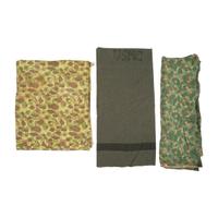 Lot of Two WWII Frogskin Camouflage Shelter Halves and USMC Blanket