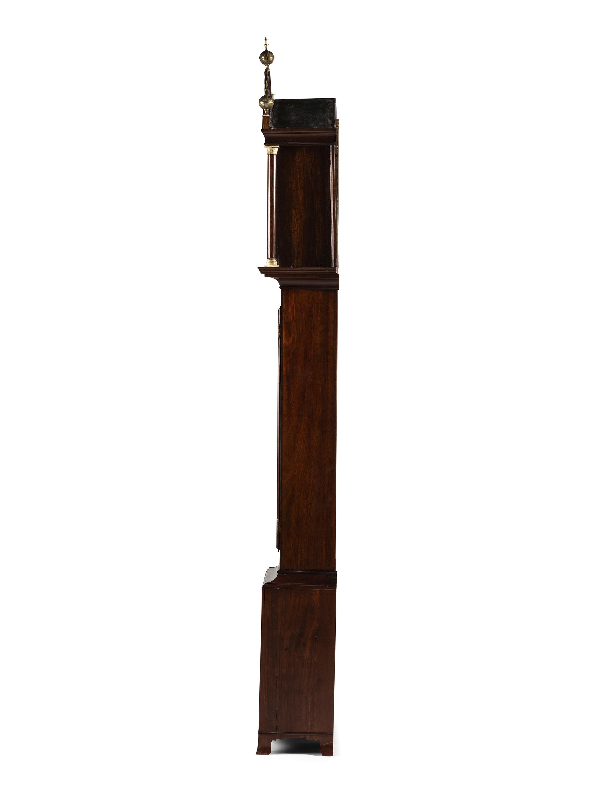 A Chippendale Carved and Bone Mounted Mahogany Tall Case Clock