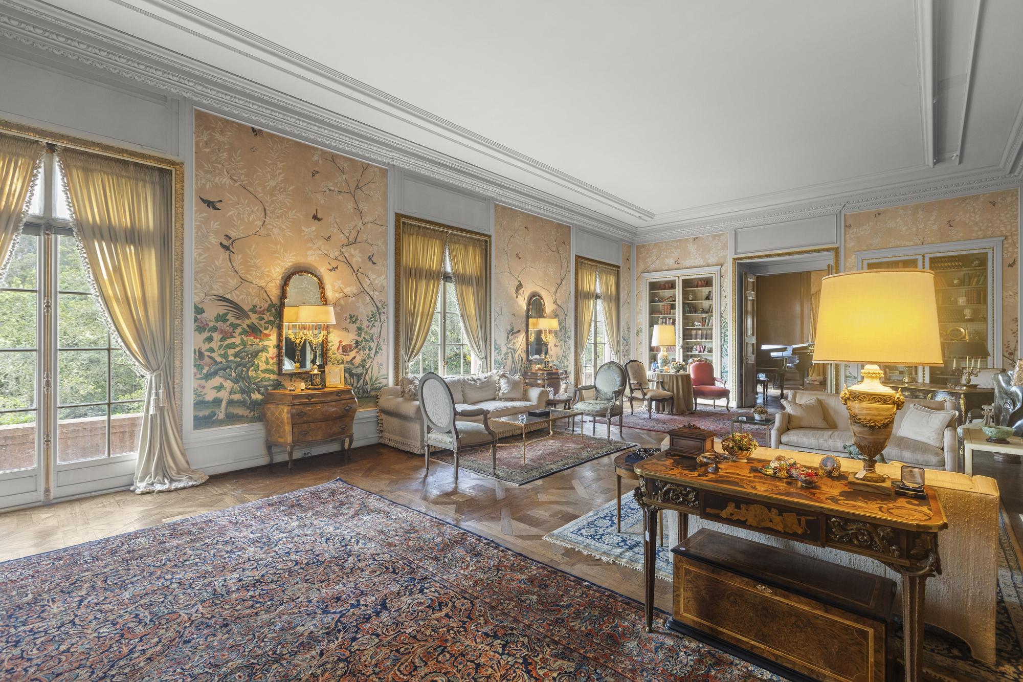 A Pair of George III Style Parcel-Gilt Walnut Jardinière Stands