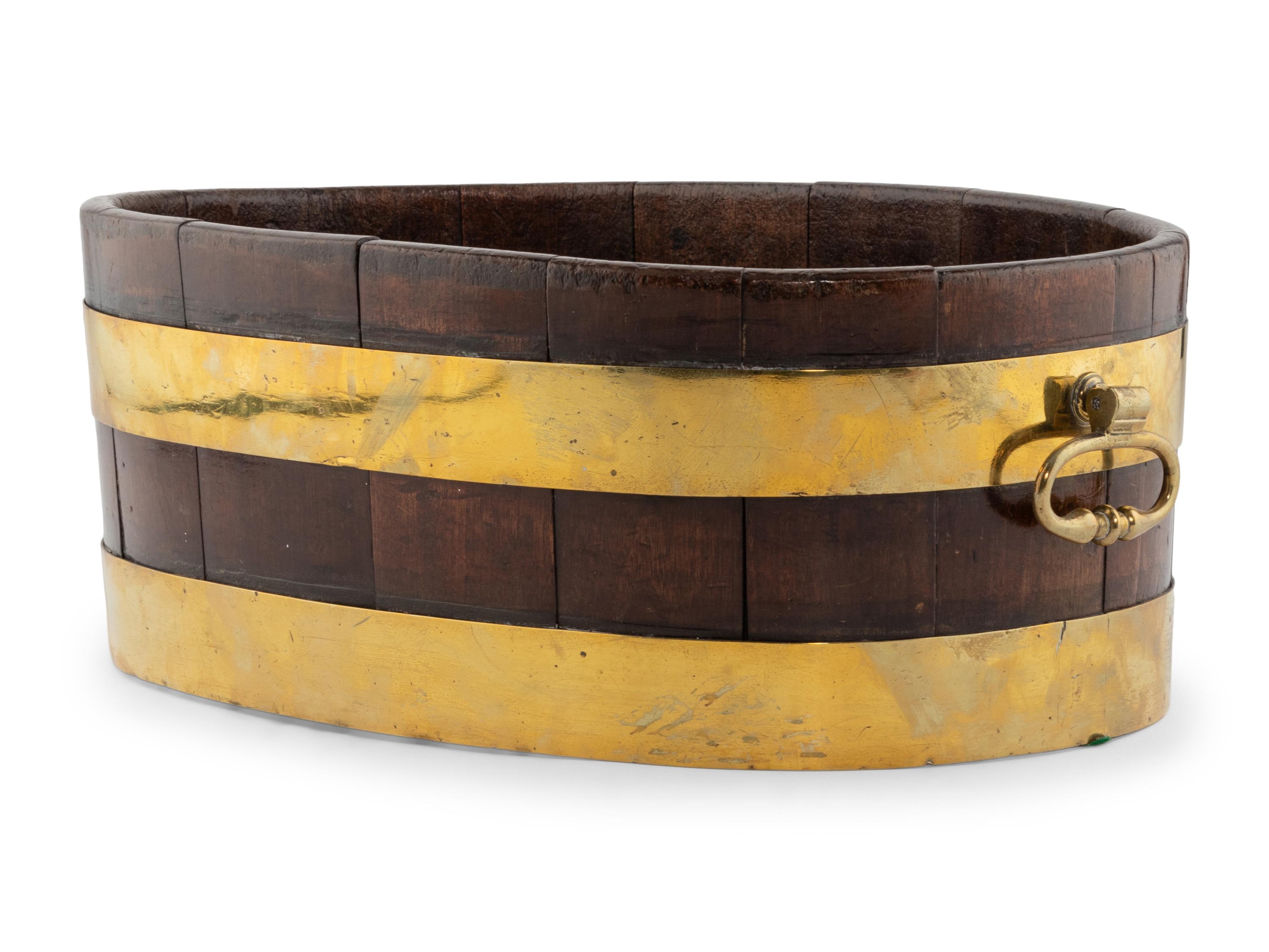 A George III Brass Banded Mahogany Basin