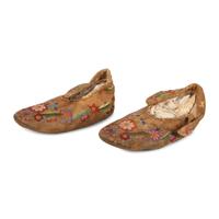 Athapaskan Deer Fur Belts, Armbands, AND Child's Embroidered Moccasins