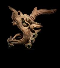 A Pair of Glazed Dragon-Form Roof-Tiles