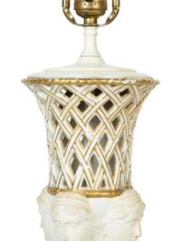 A White-Glazed Ceramic Figural Lamp
