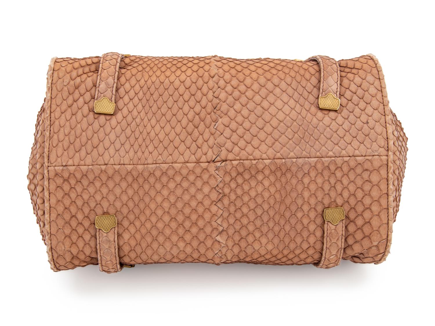 Bottega Veneta Snakeskin Frame Satchel