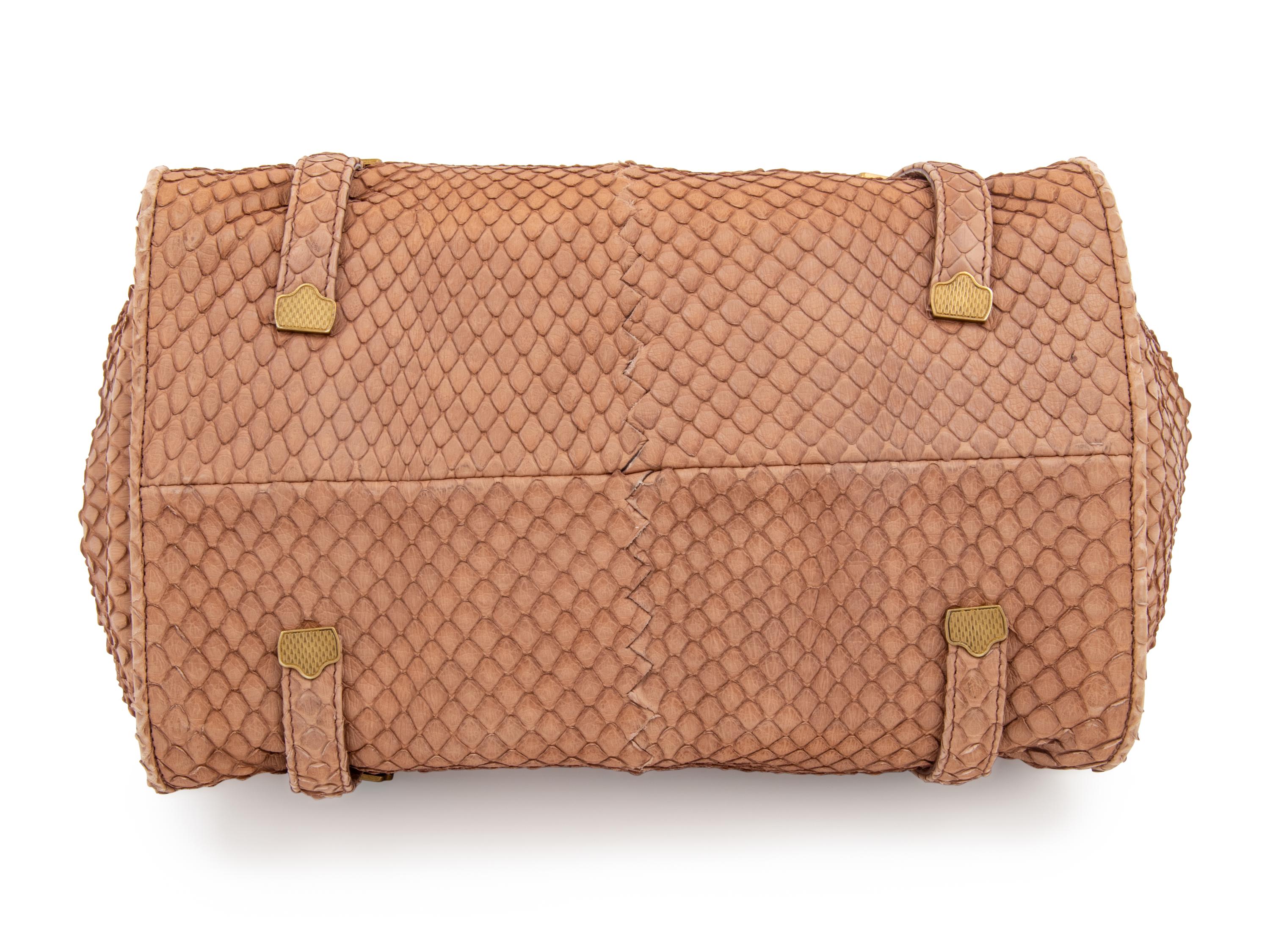 Bottega Veneta Snakeskin Frame Satchel