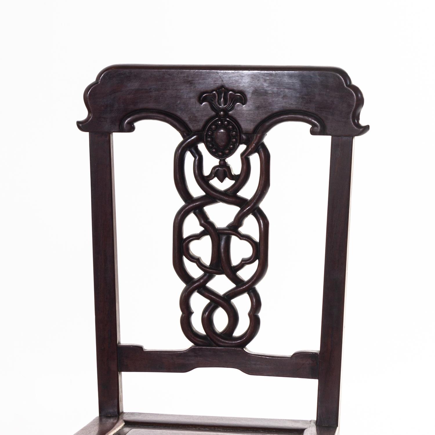 Two Chinese Export Rosewood Side Chairs