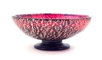 A Muller Freres Mottled Glass Compote Diameter 8 1/4 inches.