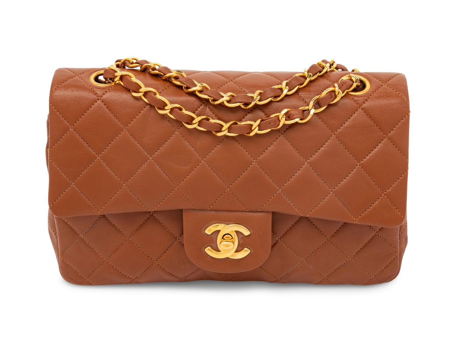 Chanel, Brown Leather Double Flap Bag