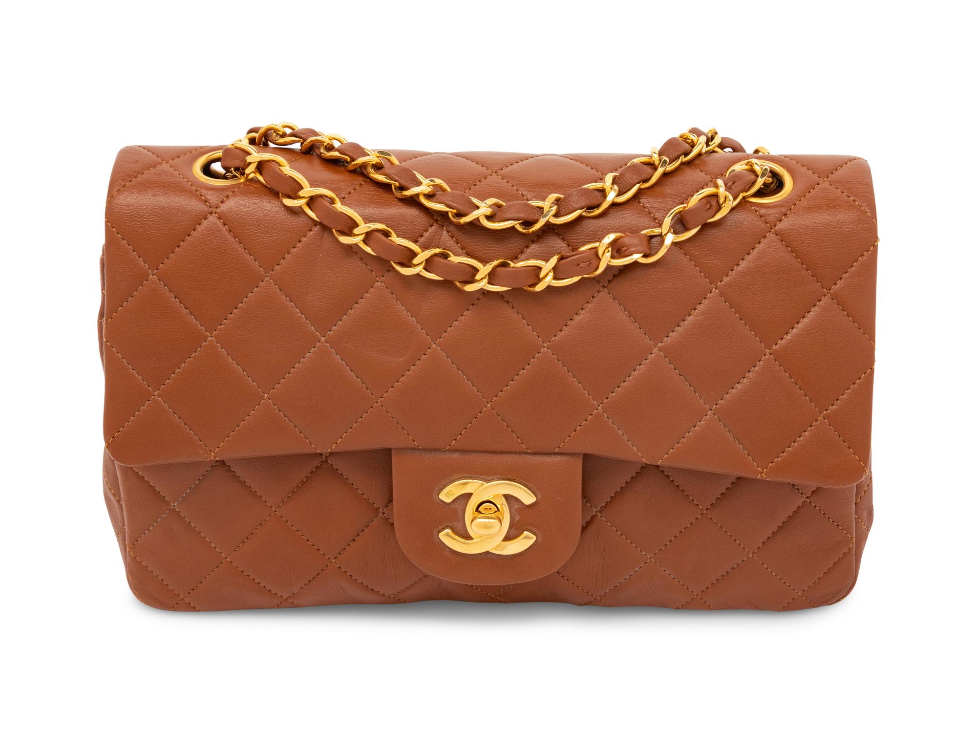 Chanel, Brown Leather Double Flap Bag