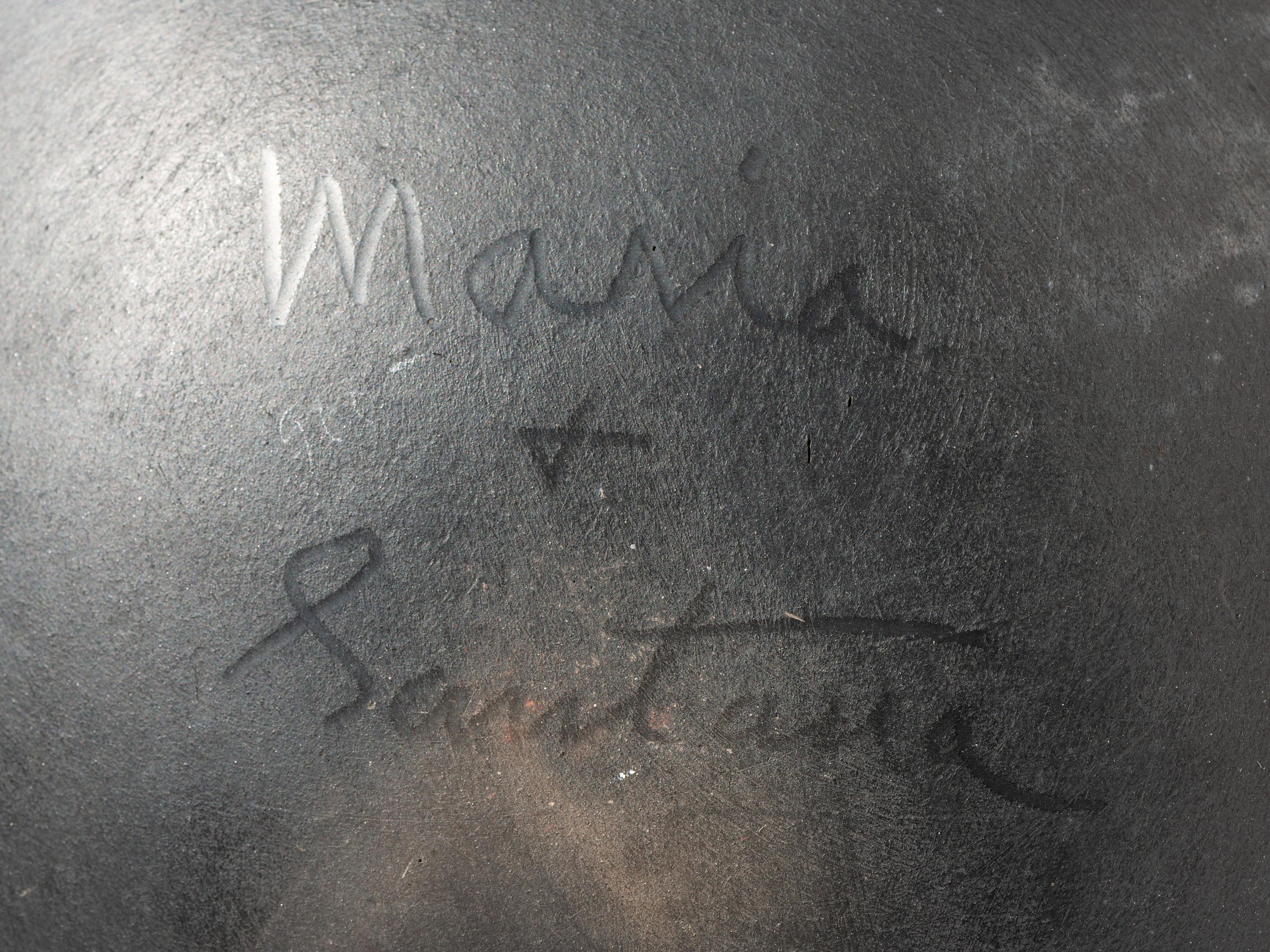 Blackware Pottery Plate, with Avanyu 1943-1956
