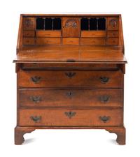 A Chippendale Tiger Maple Slant Front Desk