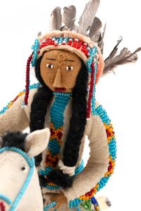 Plateau Beaded Hide Dolls, on Horseback