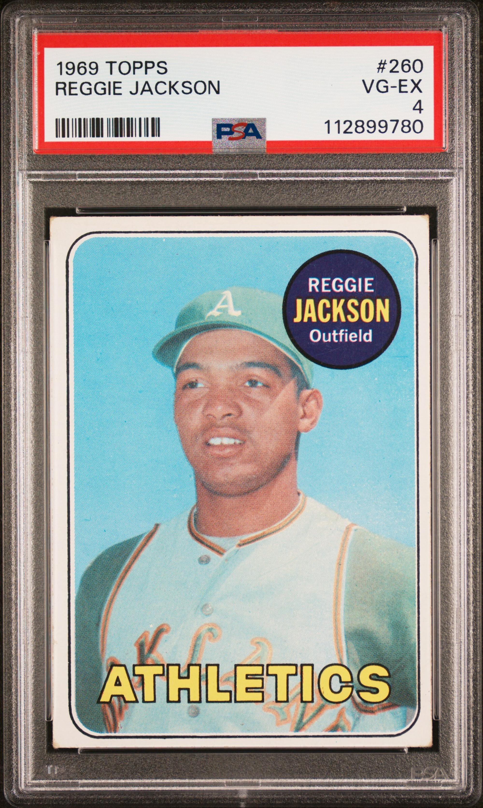 A 1969 Topps Reggie Jackson Rookie Baseball Card (PSA 4 VG-EX)