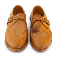A Pair of Carved Wood Models of Shoes
