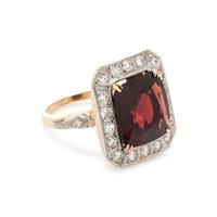 SPINEL AND DIAMOND RING