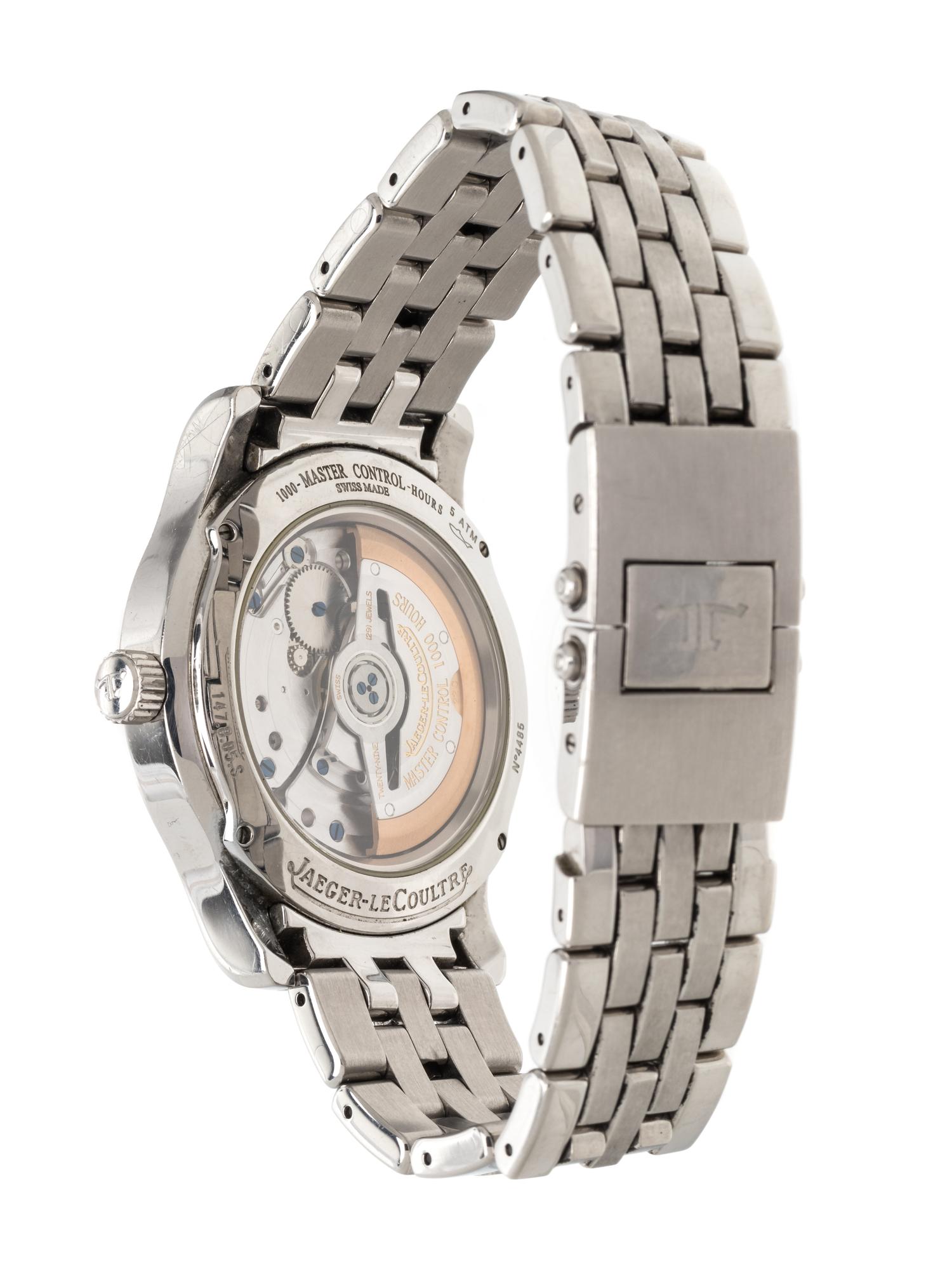 JAEGER-LeCOULTRE, STAINLESS STEEL REF. 147.8.05.S 'MASTER CONTROL HOMETIME' WRISTWATCH