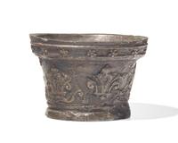 A Cast Bronze Mortar, French, Dated "1647"