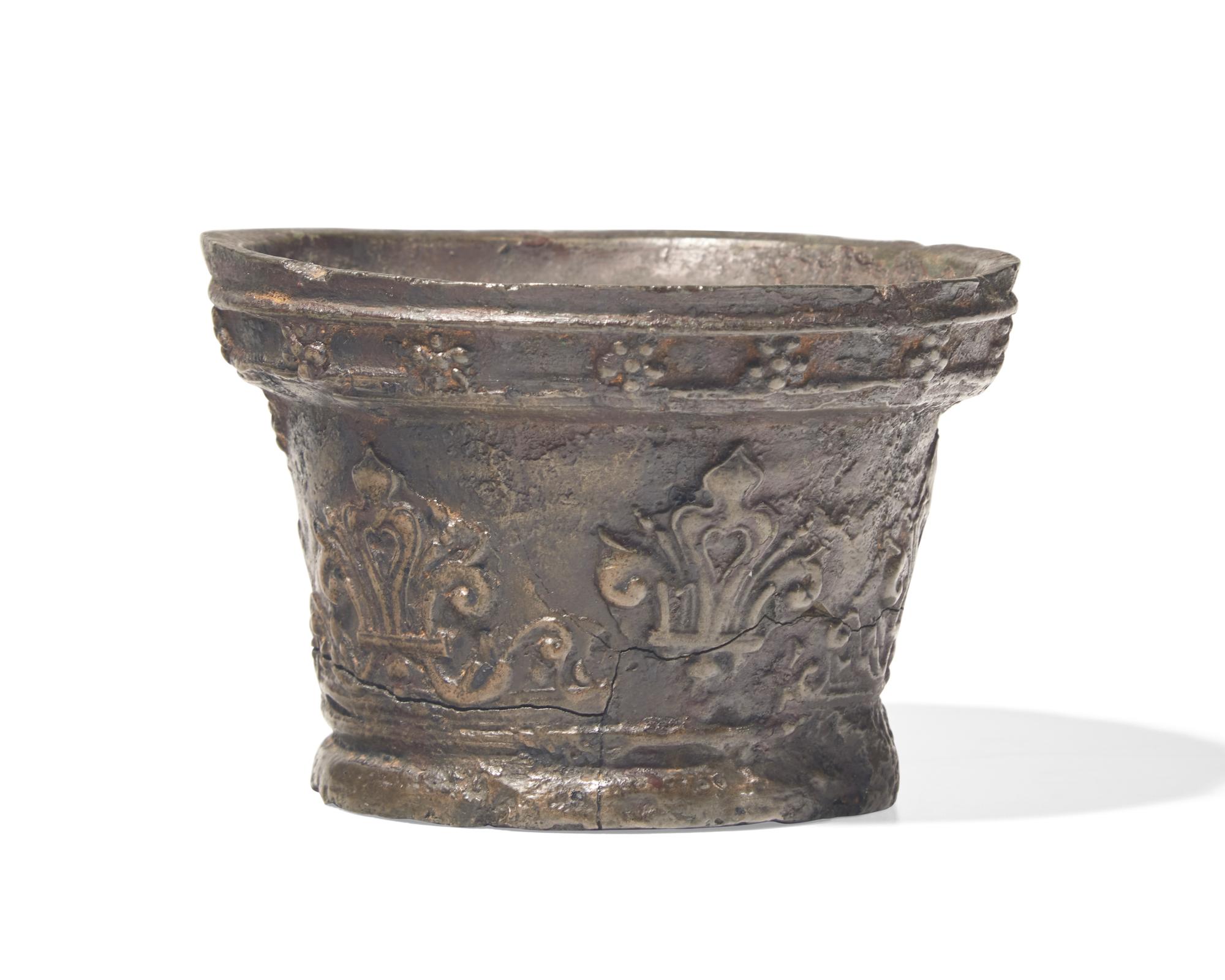 A Cast Bronze Mortar, French, Dated "1647"