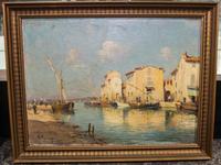 V. Munoyo, (20th Century), A Port Scene in the South of France