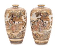 A Pair of Japanese Satsuma Vases