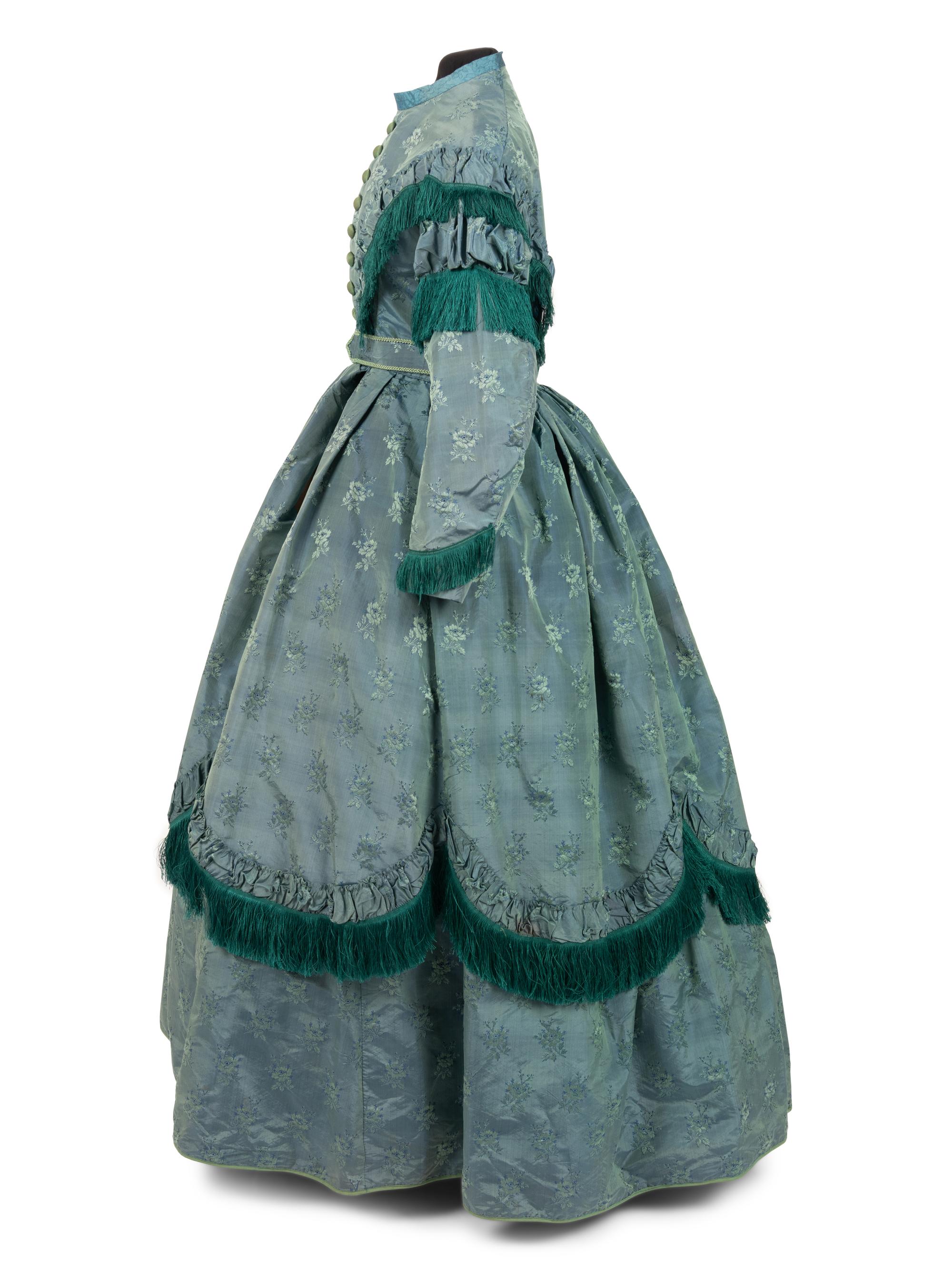 Silk Taffeta Dress with Fringe, 1867