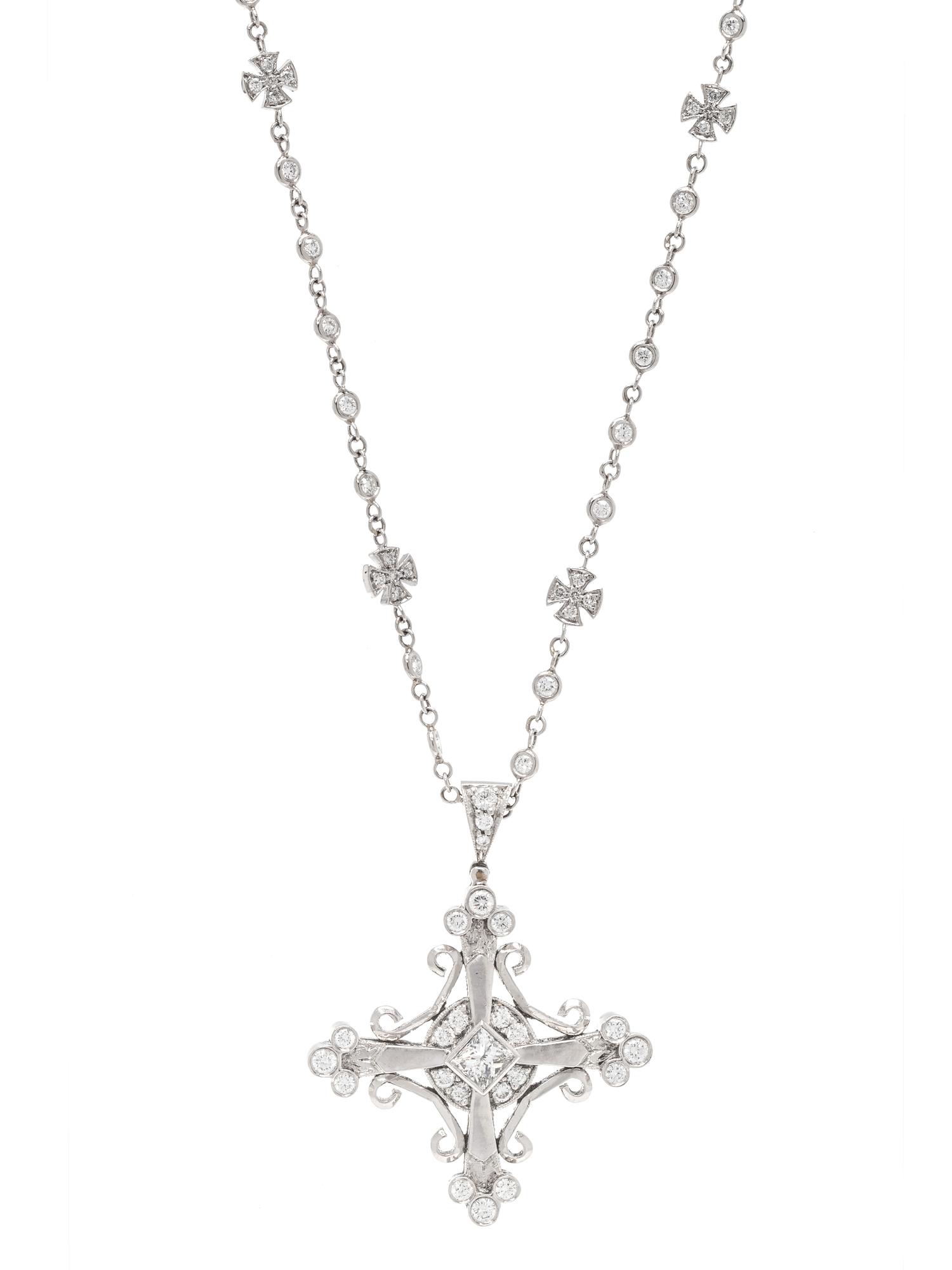 MICHAEL BEAUDRY, PLATINUM AND DIAMOND NECKLACE