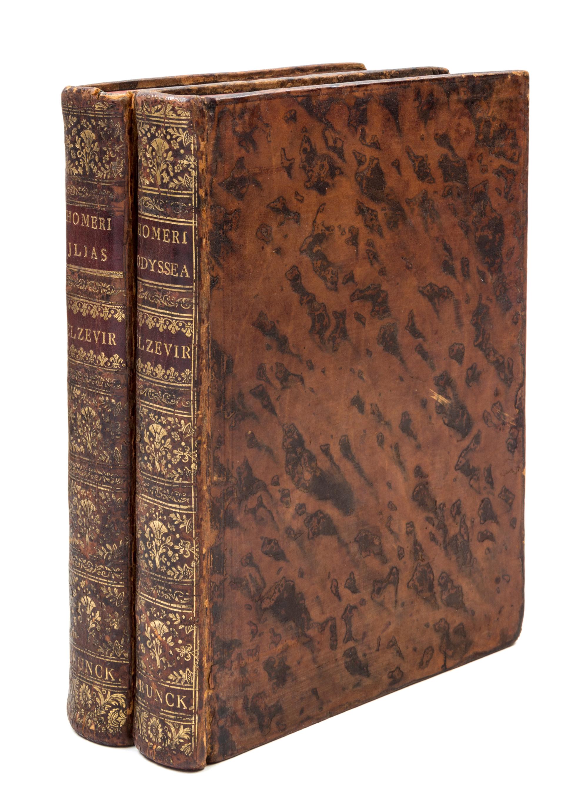 (HOMER) SCHREVEL, CORNELIUS. Ilias & Odyssea. Amsterdam: Elzevir, 1656. 2 vols.