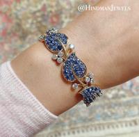 VAN CLEEF & ARPELS, NEW YORK, RETRO, SAPPHIRE AND DIAMOND 'FEUILLES' BRACELET
