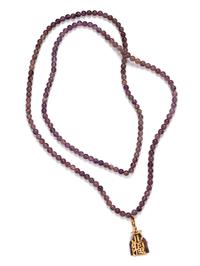 An 18 Karat Yellow Gold, Amethyst and Ruby Buddha Pendant/Necklace,