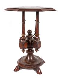 A Victorian Walnut Occasional Table Height 30 x width 22 1/2 x depth 22 1/2 inches.