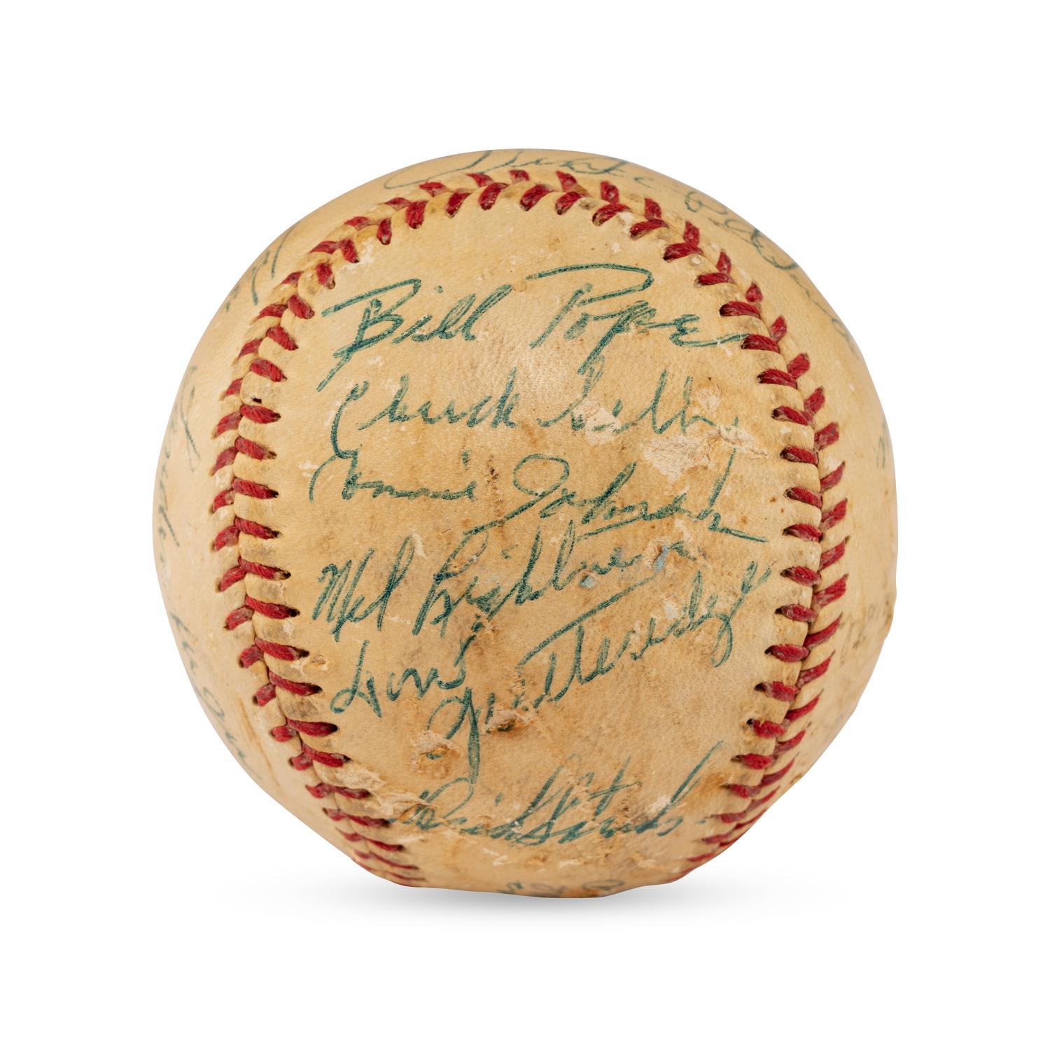 A 1952 Colorado Sky Socks Team Signed Baseball
