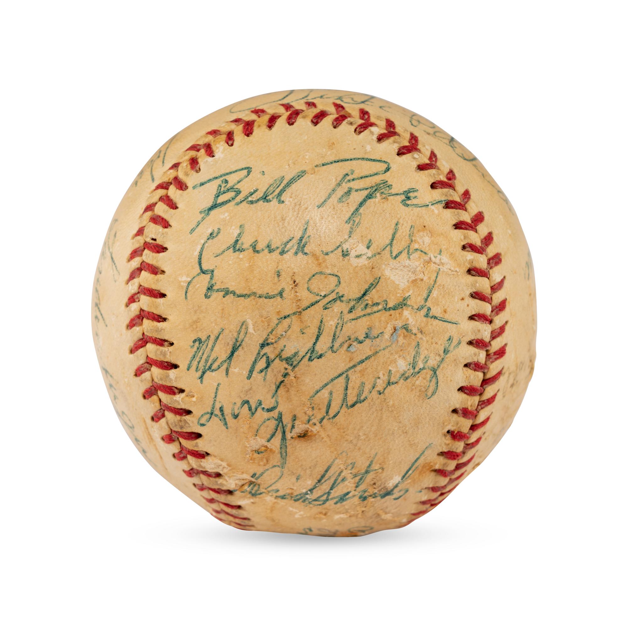 A 1952 Colorado Sky Socks Team Signed Baseball